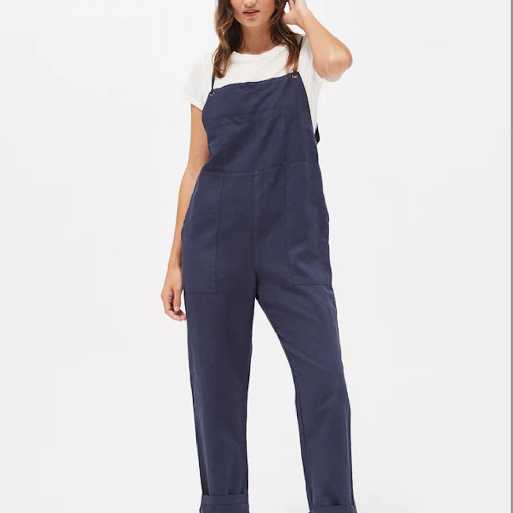 LACAUSA Cézanne linen overalls in navy